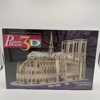 Головоломка 3D собор Нотр-Дам Париж Франция головоломка 952 шт. Милтон Брэдли запечатанный - Изображение 1 из 4