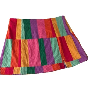 Minifalda Emily Wonder Bloque de Color Pana Talla 1X Cremallera Lateral Artística Divertida Colorida - Imagen 1 de 13