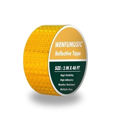 Светоотражающая лента 2 дюйма x 40 футов DOT-C2 водонепроницаемые светоотражающие наклейки и желтые - Изображение 1 из 4