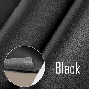 Leather Black Textured Vinyl Wrap BUBBLE AIR FREE Car Vehicle Film Sticker 137cm - Picture 1 of 7