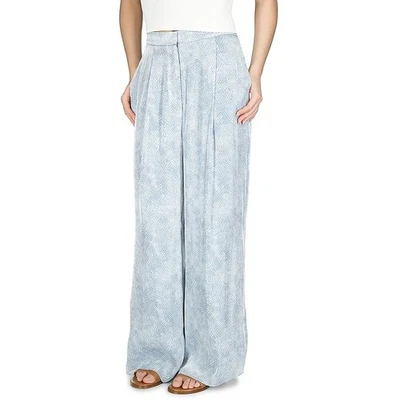 NEW Womens Size XS Michael Kors Pleated Polyester Wide Leg Pants Chambray $135 - Image 1 of 4