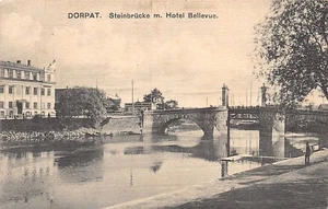 Estonia - TARTU Dorpat - Stone Bridge with Hotel Bellevue - Publ. Olga Palmas St - Picture 1 of 2