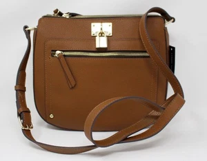 Hilary Radley Leather Maya Crossbody Purse Cognac Brown - Picture 1 of 1