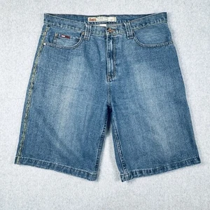 Jean Shorts Jorts Embroidered 38x11 Y2K Streetwear Skater Chams Hip Hop Baggy - Picture 1 of 15