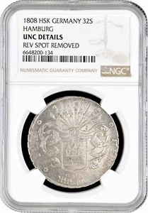 Hamburg 32 Schilling 1808 HSK, NGC UNC Det., "Stadt Hamburg (1773 - 1872)" - Bild 1 von 2