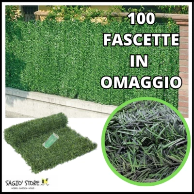 SIEPE ARTIFICIALE FINTA SINTETICA 1X3 1.5X3 PER BALCONE RECINZIONE EDERA PRATO - Immagine 1 di 4