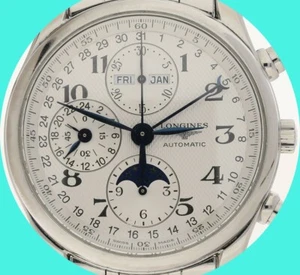 Longines #L2.673.4 Master Chronograph Triple Calendar Automatic SS Watch 40MM - Picture 1 of 8