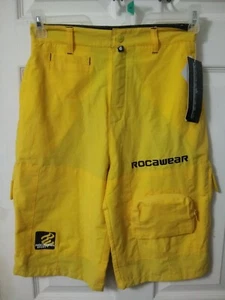 ROCAWEAR Yellow Cargo Shorts Boy's Size 14 Hip-Hop Y2K Vintage NWT - Picture 1 of 7