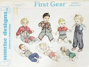 Sunrise Designs "First Gear" Infant Playwear Preemie, Baby Sewing PATTERN UNCUT - Picture 1 of 5