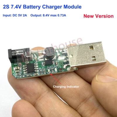 5V USB Charger Module for 2S 7.4V Lithium Li-ion Li-Po 18650 Battery Packs 8.4V - Image 1 of 4