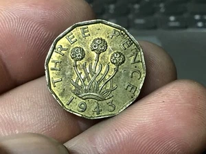1942 or 1943 Great Britain 3 Pence England, United Kingdom, WWII Era Coin-1 Coin - Picture 1 of 4