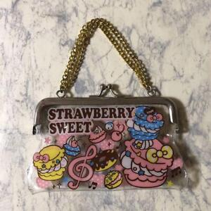 Sanrio Wallet Heisei Retro Clear Purse Accessory Case Strawberry Sweet Japan -P