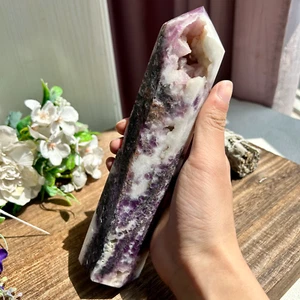 840g Natural purple Druzy Sphalerite quartz crystal Tower display Healing - Imagen 1 de 8