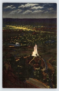 Will Rogers Shrine of the Sun at Night, Colorado Springs Linen Postcard c1942 P2 - Picture 1 of 2