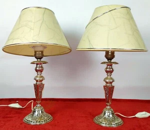 PAIR OF ELECTRIFIED CHANDELIERS. PUNCHED SILVER. SPAIN. CIRCA 1950 - Picture 1 of 1