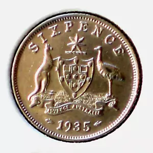 1935 Australia Sixpence coin (High Grade) - Picture 1 of 2