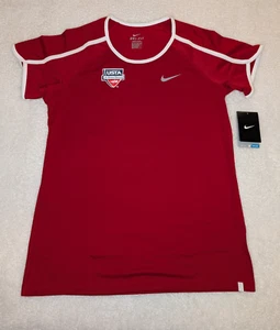 NIKE USTA Jr Team Tennis Training Jersey Girls Sz XXL DRI-FIT Shirt RED NWT - Picture 1 of 9