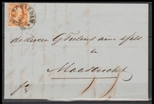 The Netherlands 1854 15c orange on letter halfrond 'Schiedam' - Picture 1 of 2