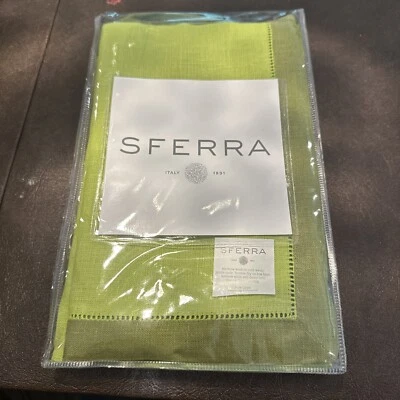 Juego de 4 servilletas de cena Sferra Roma 20x20” verde manzana/aguacate nuevo en paquete Foto 1 de 4