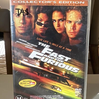 The Fast and the Furious DVD 2001 Paul walker - Image 1 of 4