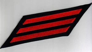 USCG SERVICE HASHMARKS - 12 YEARS SERVICE RED ON BLUE MATERIAL - Picture 1 of 1