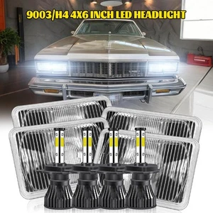 Faros LED cromados alto/bajo haz sellado DOT Fit Chevrolet Impala 1977-1985 4x6" - Imagen 1 de 19