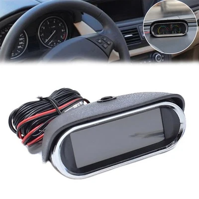 Medidor de temperatura del agua del coche 2 en 1 LCD digital voltímetro alarma con sensor 1/8 Foto 1 de 4