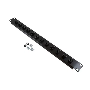 NavePoint 1U (1.75") 19 Inch Panel with 12 Cat6a Couplers - Picture 1 of 3