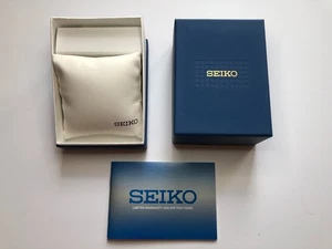Large Seiko Watch Presentation Case Storage Box w/Pillow & Warranty Card - Blue - Picture 1 of 3