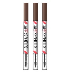 3pz Maybelline Build A Brow Penna e Gel per Sopracciglia, Marrone Medio, Formula 2 in 1 - Foto 1 di 7