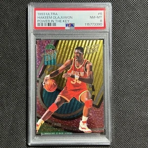 Fleer Ultra Hakeem Olajuwon 1993-94 6 Power In The Key PSA 8 casi nuevo-como nuevo Rockets Salón de la fama - Imagen 1 de 2