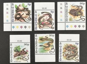 GIBRALTAR 864-870 Hermoso Juego Roto Como Nuevo NUNCA con Bisagras Falta 1 Valor SERPIENTES - Imagen 1 de 1
