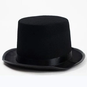 Sleek Fabric with Satin Band Party Hat Elegant Party Fun Accessory Halloween - Picture 1 of 2