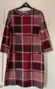 TU Women’s Red Check Dress 3/4 Sleeves Size 14 Lovely Condition - Picture 1 of 12