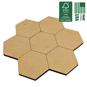 7-Tile Star Multi-Hex 1.25" / 30mm MDF Bases TTRPG Scenery, BattleTech - Picture 1 of 5