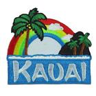 Hawaii I Love Kauai Rainbow Palm Iron-On Embroidery Applique Patch