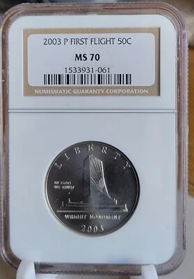 MS70 2003 P First Flight Commemorative Half Dollar NGC - Image 1 of 2