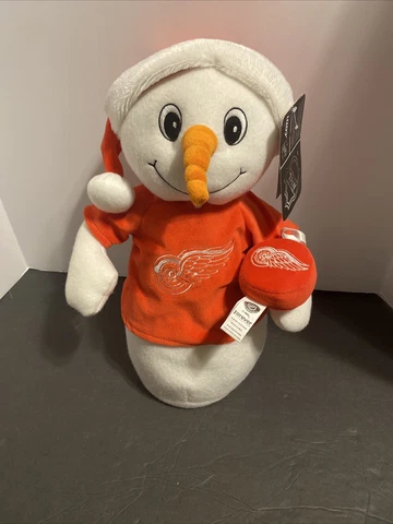 NHL Detroit Red Wings Hockey holiday snowman plush w/ puck 14” w/tags Cover