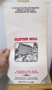 Vintage Clifton Mill Mehlbeutel (leer) 10 Pfund Größe, tolle Grafik Wanddekor - Bild 1 von 4