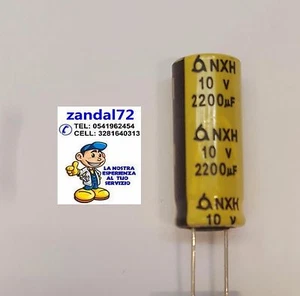 10 PEZZI CONDENSATORE ELETTROLITICO VERTICALE 2200uF 10V 105° 10x20 PASSO 5mm - Bild 1 von 5