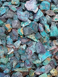 1lbs.AAA Chrysocolla Azurite Malachite Turquoise Rough Lots of Color E. Arizona - Picture 1 of 9