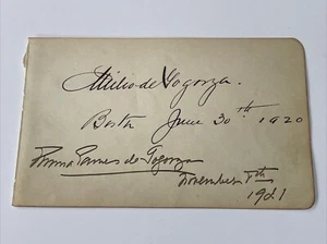 Rare 1920 EMILIO DE GORGOZA and EMMA EAMES GORGOZA Signatures - Opera Singers - Picture 1 of 4