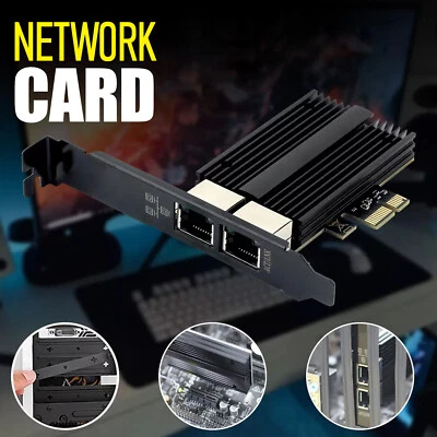 RJ45 PCIE Network Adapter Intel I226 Chip 2.5G Gigabit Ethernet Gaming Server PC - Image 1 of 4