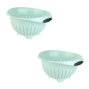 2 x Abtropfsieb Haushaltssieb Nudelsieb Seiher Küchensieb Kunststoff Mint - Bild 1 von 6