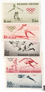 Ruanda Sc# B26-30 1960 - Juegos Olímpicos de Verano. Juego de sellos MNH Cv$4,75 - Imagen 1 de 1