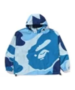 A Bathing Ape ABC Camo Hooded Jacket Blue 1l30-140-302 Size L ❘ From Japan New - Picture 1 of 4