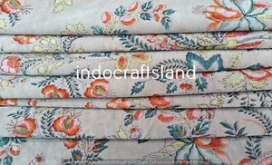 Luxury Soft Velvet Fabric Indian Floral Print Upholstery Throw Yard Dress Sewing - Picture 1 of 8