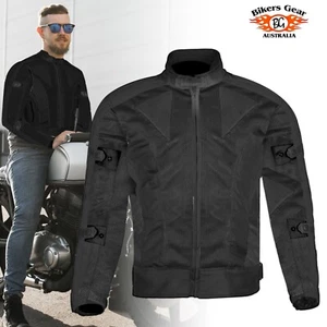 Australian Bikers Gear Mens Motorcyle Motorbike Summer Waterproof cordura Jacket - Picture 1 of 11