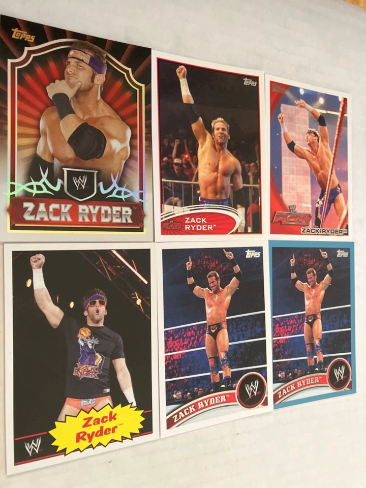 6 ZACK RYDER (2011 blue made)WRESTLING CARDS see scan born in merrick NEW YORK - Image 1 of 1