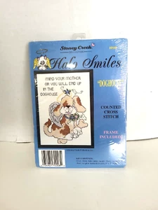 Cross Stitch Kit MIND YOUR MOTHER DOGHOUSE W/ Frame Stoney Creek Halo Smiles - Picture 1 of 4